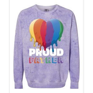 Proud Father With Rainbow Heart For Father's Day Gift Colorblast Crewneck Sweatshirt