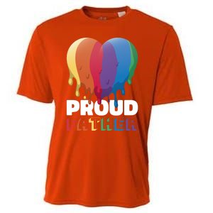 Proud Father With Rainbow Heart For Father's Day Gift Cooling Performance Crew T-Shirt