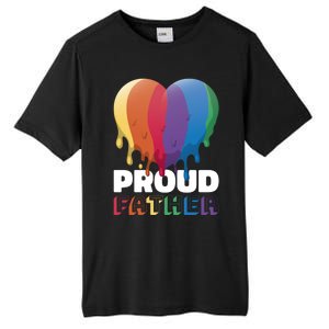 Proud Father With Rainbow Heart For Father's Day Gift Tall Fusion ChromaSoft Performance T-Shirt