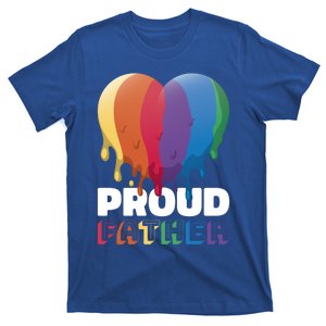 Proud Father With Rainbow Heart For Father's Day Gift T-Shirt