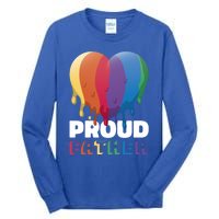 Proud Father With Rainbow Heart For Father's Day Gift Tall Long Sleeve T-Shirt