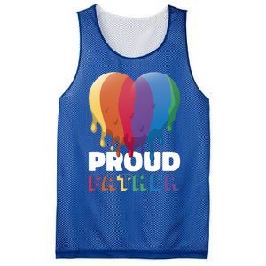 Proud Father With Rainbow Heart For Father's Day Gift Mesh Reversible Basketball Jersey Tank