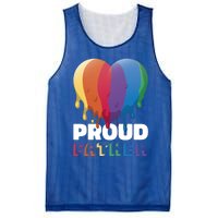 Proud Father With Rainbow Heart For Father's Day Gift Mesh Reversible Basketball Jersey Tank