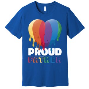 Proud Father With Rainbow Heart For Father's Day Gift Premium T-Shirt