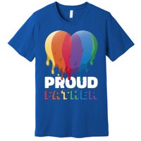 Proud Father With Rainbow Heart For Father's Day Gift Premium T-Shirt