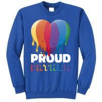 Proud Father With Rainbow Heart For Father's Day Gift Tall Sweatshirt