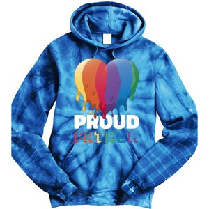 Proud Father With Rainbow Heart For Father's Day Gift Tie Dye Hoodie