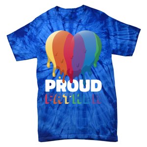 Proud Father With Rainbow Heart For Father's Day Gift Tie-Dye T-Shirt