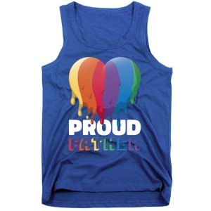 Proud Father With Rainbow Heart For Father's Day Gift Tank Top