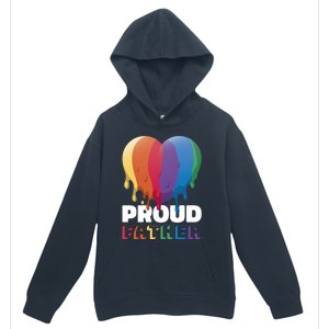 Proud Father With Rainbow Heart For Father's Day Gift Urban Pullover Hoodie