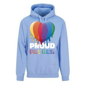 Proud Father With Rainbow Heart For Father's Day Gift Unisex Surf Hoodie