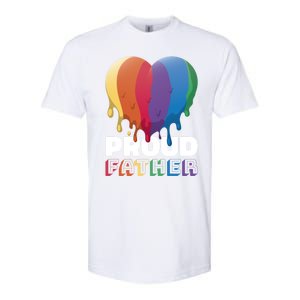 Proud Father With Rainbow Heart For Father's Day Gift Softstyle CVC T-Shirt