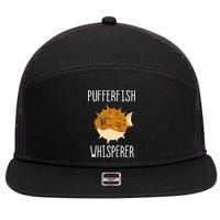 Puffer Fish Whisperer Buffer Fish Whisperer Ocean Fugo Fish 7 Panel Mesh Trucker Snapback Hat