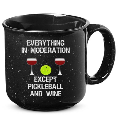 Pickleball Funny Wine 15oz Campfire Ceramic Mug