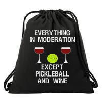 Pickleball Funny Wine Drawstring Bag