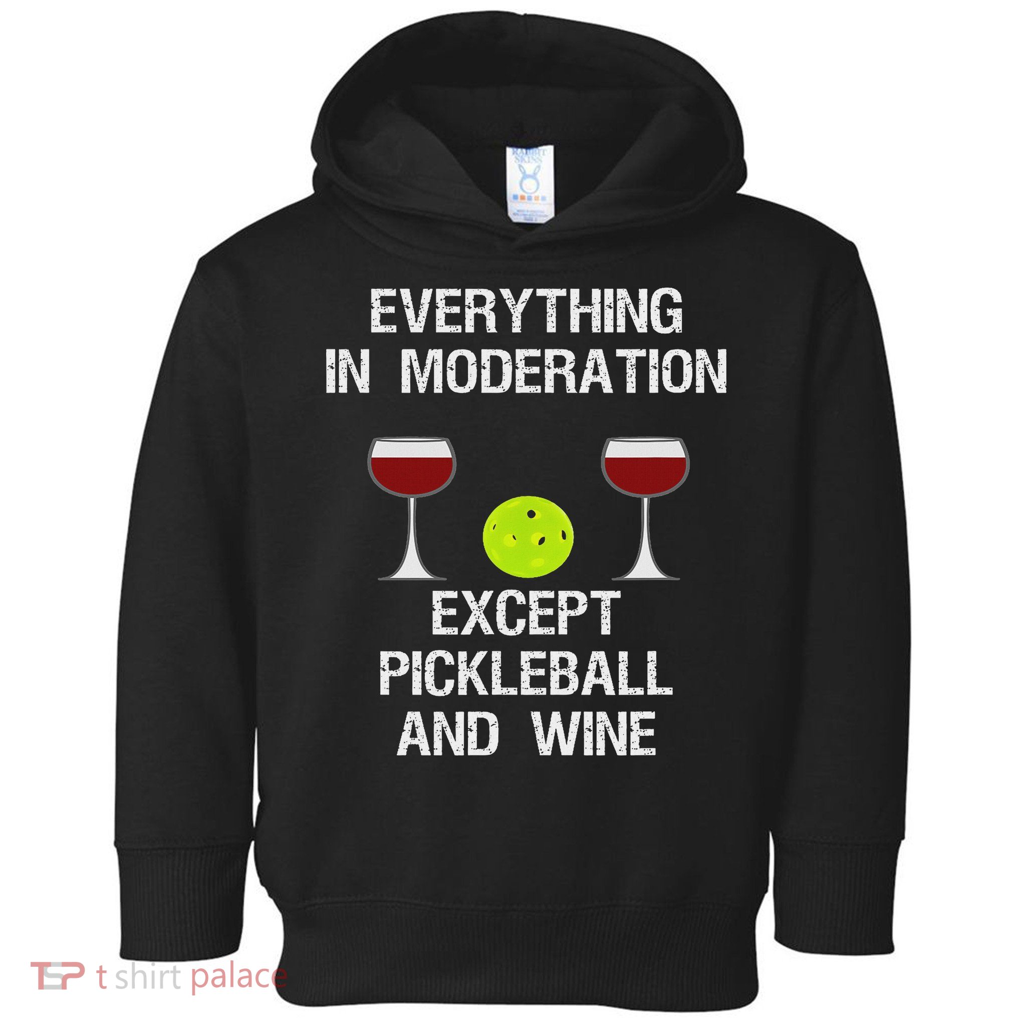 Pickleball Funny Wine Toddler Hoodie