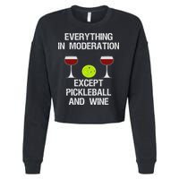 Pickleball Funny Wine Cropped Pullover Crew