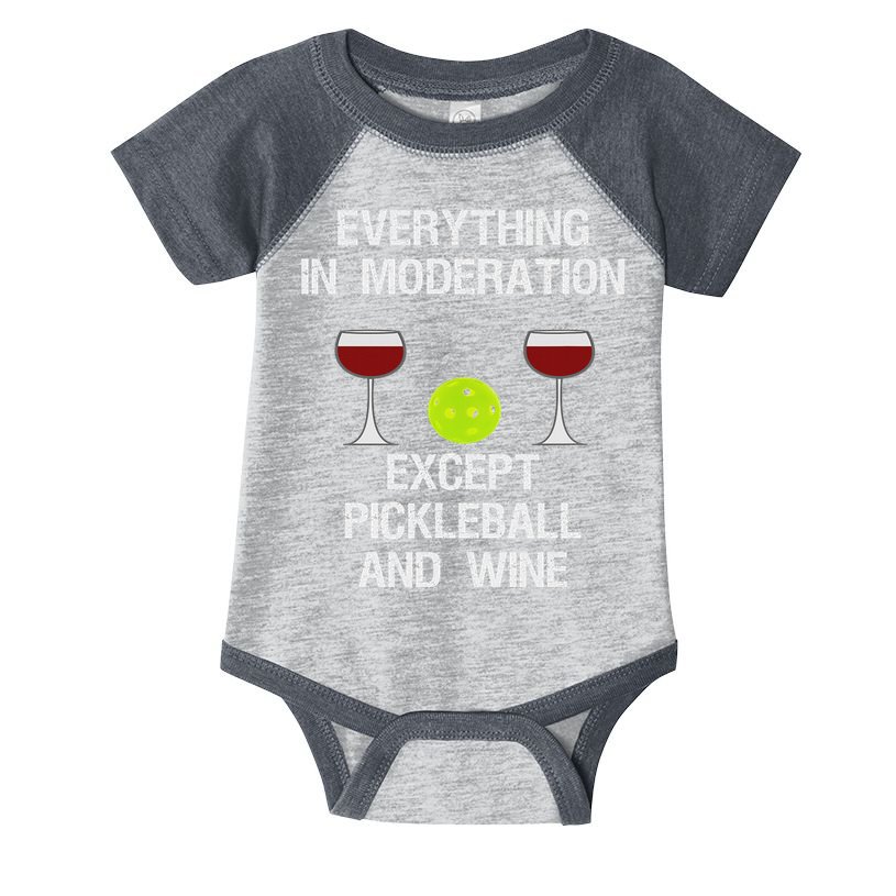 Pickleball Funny Wine Infant Baby Jersey Bodysuit