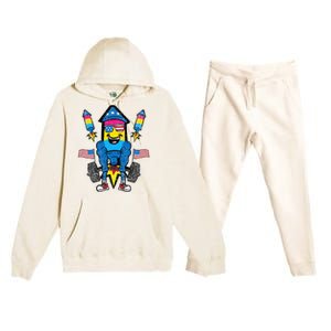 Pansexual Firecracker Workout 4th Of July Lgbtq Pride Premium Hooded Sweatsuit Set