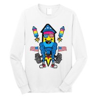 Pansexual Firecracker Workout 4th Of July Lgbtq Pride Long Sleeve Shirt