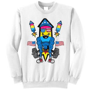 Pansexual Firecracker Workout 4th Of July Lgbtq Pride Sweatshirt