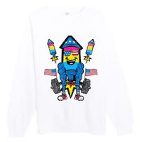 Pansexual Firecracker Workout 4th Of July Lgbtq Pride Premium Crewneck Sweatshirt