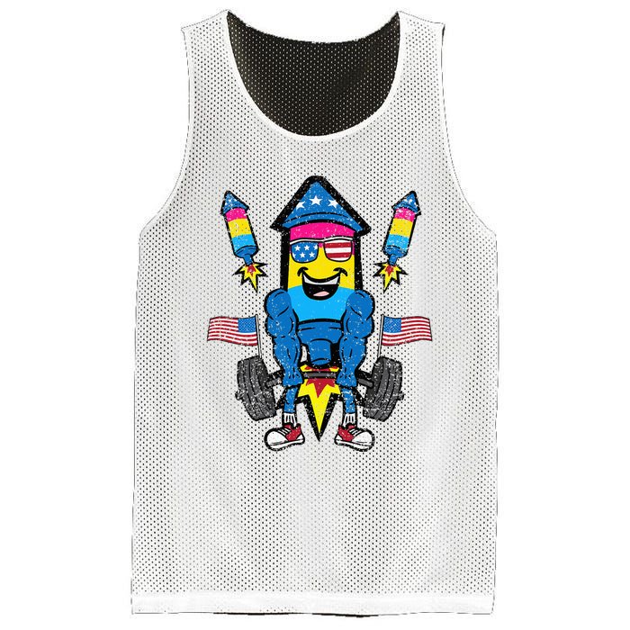 Pansexual Firecracker Workout 4th Of July Lgbtq Pride Mesh Reversible Basketball Jersey Tank