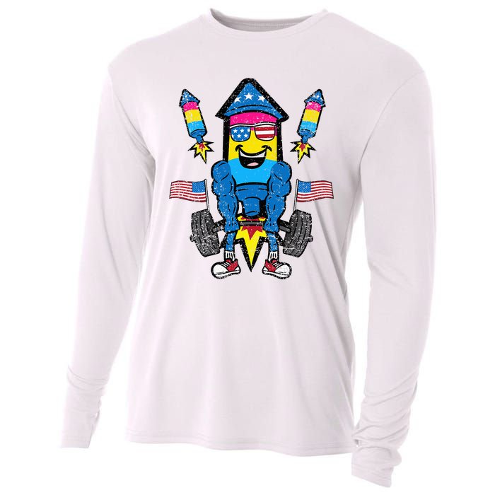 Pansexual Firecracker Workout 4th Of July Lgbtq Pride Cooling Performance Long Sleeve Crew