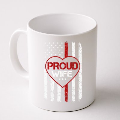 Proud Firefighter Wife American Flag Tee For Fire Wife Gift Coffee Mug