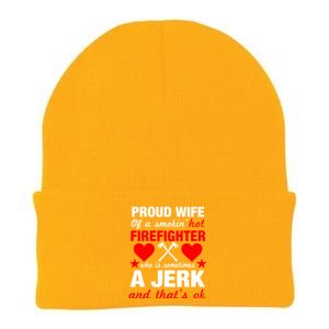 Proud Firefighter Wife Gift Funny Fires Wife Quote Gift Cool Gift Knit Cap Winter Beanie