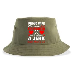 Proud Firefighter Wife Gift Funny Fires Wife Quote Gift Cool Gift Sustainable Bucket Hat