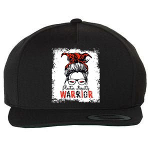 Plantar Fasciitis Warrior Mom Cute Gift Messy Bun Awareness Gift Wool Snapback Cap