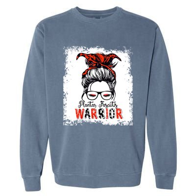 Plantar Fasciitis Warrior Mom Cute Gift Messy Bun Awareness Gift Garment-Dyed Sweatshirt