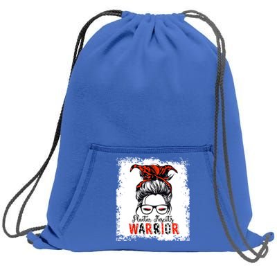 Plantar Fasciitis Warrior Mom Cute Gift Messy Bun Awareness Gift Sweatshirt Cinch Pack Bag