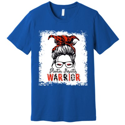 Plantar Fasciitis Warrior Mom Cute Gift Messy Bun Awareness Gift Premium T-Shirt