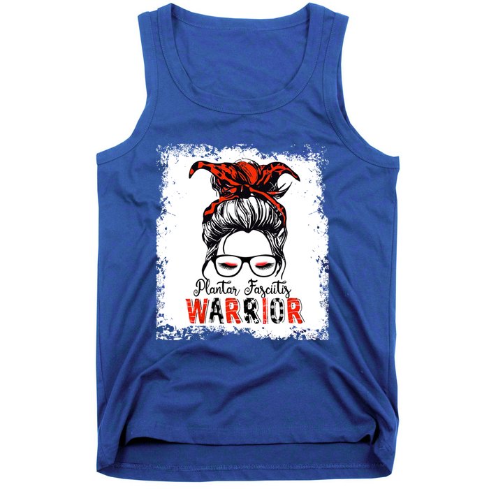 Plantar Fasciitis Warrior Mom Cute Gift Messy Bun Awareness Gift Tank Top