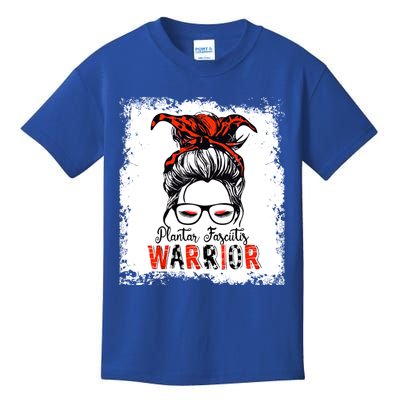 Plantar Fasciitis Warrior Mom Cute Gift Messy Bun Awareness Gift Kids T-Shirt