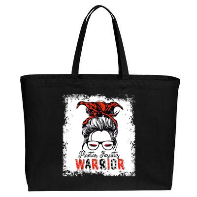 Plantar Fasciitis Warrior Mom Cute Gift Messy Bun Awareness Gift Cotton Canvas Jumbo Tote