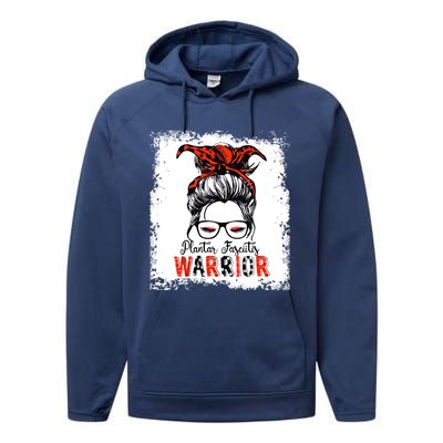 Plantar Fasciitis Warrior Mom Cute Gift Messy Bun Awareness Gift Performance Fleece Hoodie