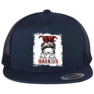 Plantar Fasciitis Warrior Mom Cute Gift Messy Bun Awareness Gift Flat Bill Trucker Hat