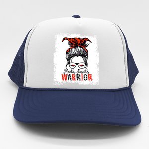 Plantar Fasciitis Warrior Mom Cute Gift Messy Bun Awareness Gift Trucker Hat