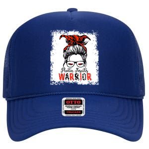 Plantar Fasciitis Warrior Mom Cute Gift Messy Bun Awareness Gift High Crown Mesh Back Trucker Hat