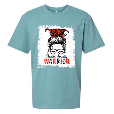 Plantar Fasciitis Warrior Mom Cute Gift Messy Bun Awareness Gift Sueded Cloud Jersey T-Shirt