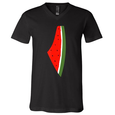 Palestine Freedom Watermelon V-Neck T-Shirt