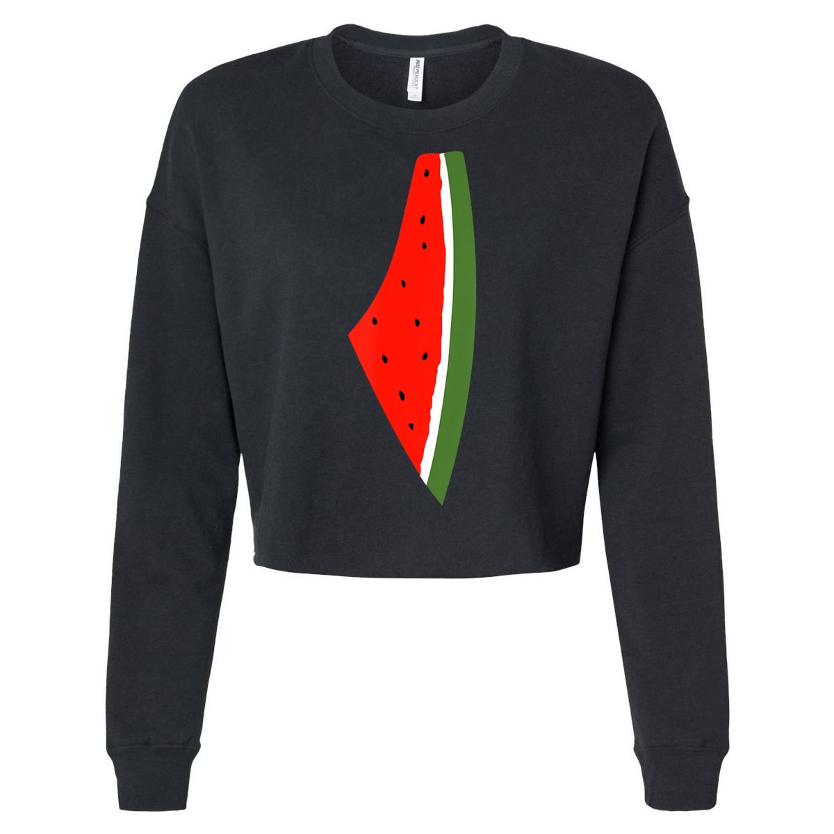 Palestine Freedom Watermelon Cropped Pullover Crew