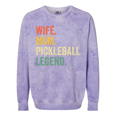 Pickleball Funny Wife Mom Legend Vintage Mother's Day Colorblast Crewneck Sweatshirt