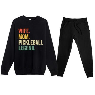 Pickleball Funny Wife Mom Legend Vintage Mother's Day Premium Crewneck Sweatsuit Set