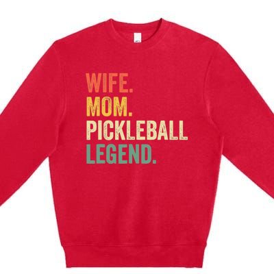 Pickleball Funny Wife Mom Legend Vintage Mother's Day Premium Crewneck Sweatshirt