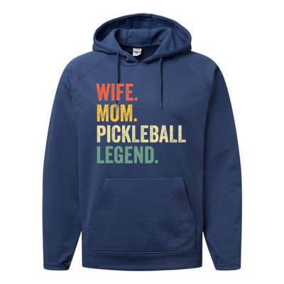 Pickleball Funny Wife Mom Legend Vintage Mother's Day Performance Fleece Hoodie