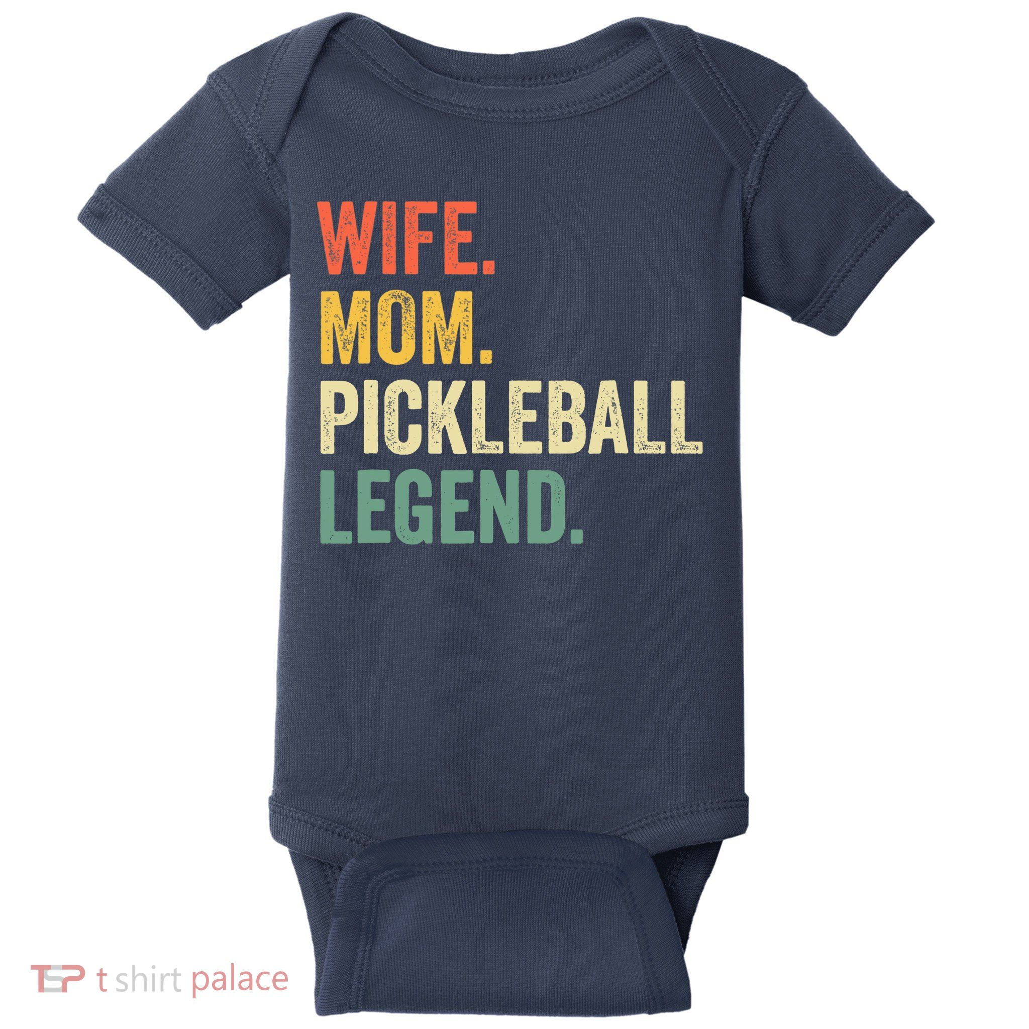 Pickleball Funny Wife Mom Legend Vintage Mother's Day Baby Bodysuit